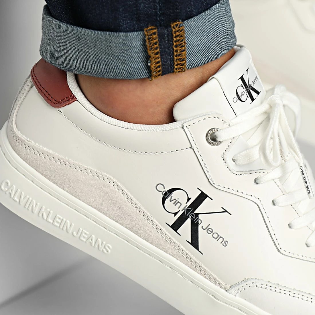 Bon marché 💯 Baskets Classic Cupsole Laceup 0432 Bright White de Calvin Klein 😍 2 Bon marché 💯 Baskets Classic Cupsole Laceup 0432 Bright White de Calvin Klein 😍 – Image 2