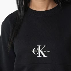 Promo 🌟 Sweat Crewneck Monogram Logo 8982 Noir de Calvin Klein 🔥 -France Calvin Klein Soldes 2024 calvin klein 329859 J20J218982 BEH 20220803T155854 02
