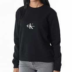 Promo 🌟 Sweat Crewneck Monogram Logo 8982 Noir de Calvin Klein 🔥 -France Calvin Klein Soldes 2024 calvin klein 329859 J20J218982 BEH 20220803T155855 03