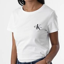 Meilleure vente 👏 Lot De 2 Tee 👚 Shirts Femme 9734 Blanc Rouge de Calvin Klein ✔️ -France Calvin Klein Soldes 2024 calvin klein 329866 J20J219734 XL6 20220802T160824 03