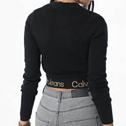 Grosses soldes 🌟 Sweat Crewneck Femme Waist Logo Intarsia 9787 Noir de Calvin Klein 😍 -France Calvin Klein Soldes 2024 calvin klein 329875 J20J219787 BEH 20220803T155827 04