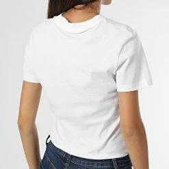 Vente flash ❤️ Tee 👚 Shirt Slim Femme 9797 Blanc de Calvin Klein ⭐ -France Calvin Klein Soldes 2024 calvin klein 329880 J20J219797 YAF 20220819T140104 04