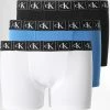 Promo 🛒 Lot De 3 Boxers Enfant 0406 Noir Blanc Bleu de Calvin Klein 🥰