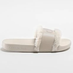 Budget 🔔 Claquettes Femme Slide 0754 Beige de Calvin Klein 😀 -France Calvin Klein Soldes 2024 calvin klein 330602 YW0YW00754 ACF 20221125T160428 03