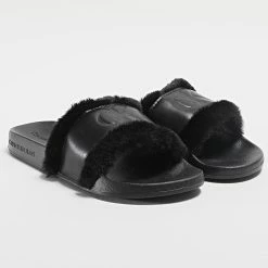 Meilleure vente 😀 Claquettes Femme Slide 0754 Noir de Calvin Klein 👍