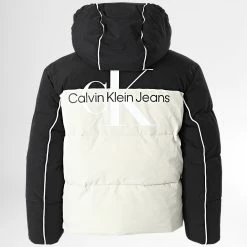 Remise 👏 Doudoune Capuche Enfant Colorblock Monogram 1350 Noir Beige de Calvin Klein 🎉 -France Calvin Klein Soldes 2024 calvin klein 330616 IB0IB01350 BEH 20220812T142316 04