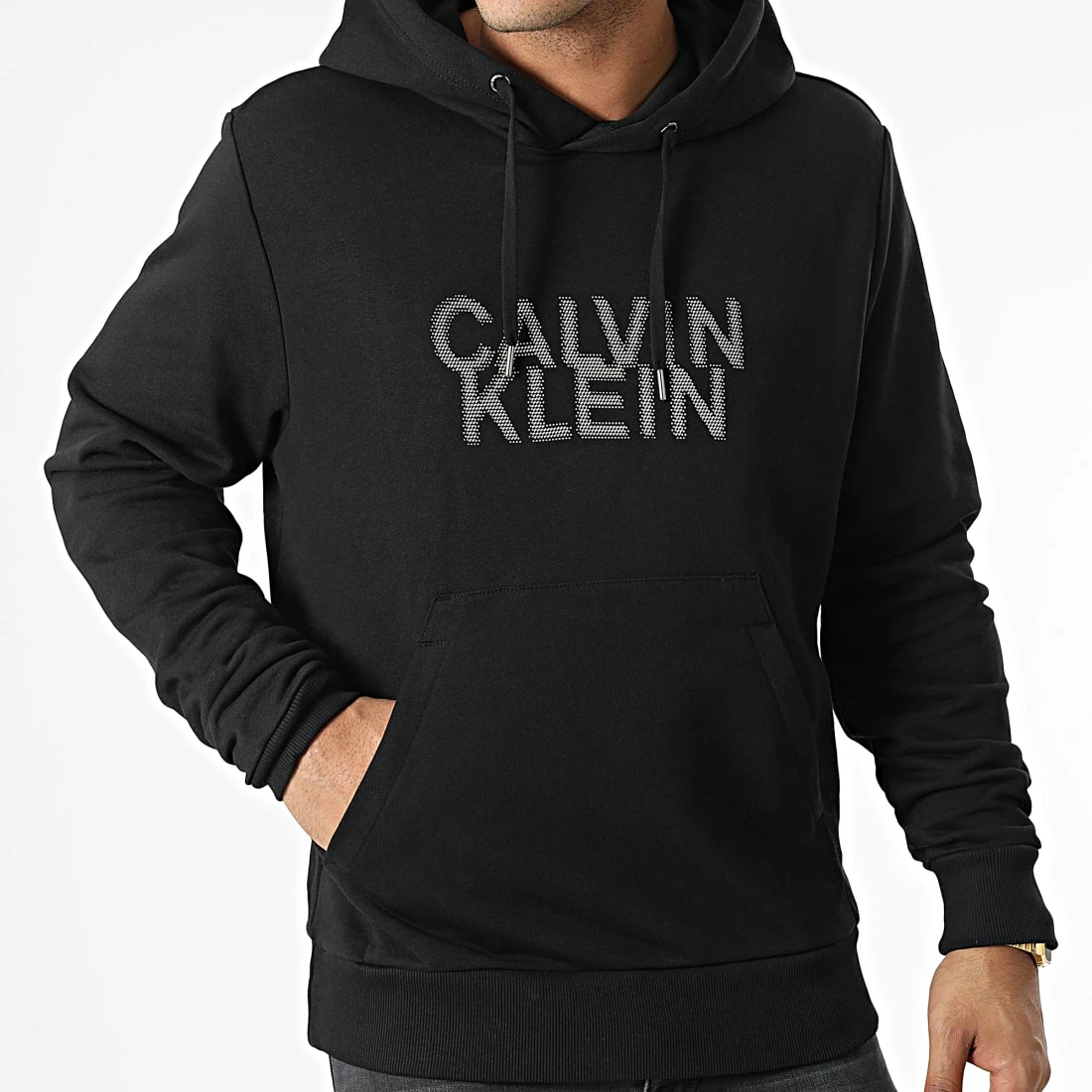 Bon marché 👍 Sweat Capuche Distorted Logo 0075 Noir de Calvin Klein ✨ 3 Bon marché 👍 Sweat Capuche Distorted Logo 0075 Noir de Calvin Klein ✨ – Image 3