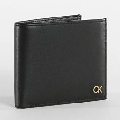 Meilleure vente ✨ Portefeuille CK Icon Bifold 9615 Noir de Calvin Klein ⭐