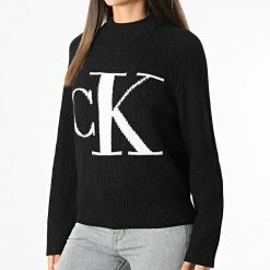 Meilleure vente 💯 Pull Femme 9777 Noir de Calvin Klein 👍 -France Calvin Klein Soldes 2024 calvin klein 331202 J20J219777 BEH 20220823T145347 03
