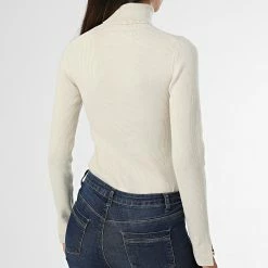 Offres 😉 Pull Col Roulé Femme 9779 Beige de Calvin Klein 😀 -France Calvin Klein Soldes 2024 calvin klein 331205 J20J219779 ACF 20220819T140005 04