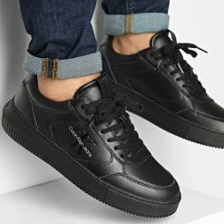 Top 10 💯 Baskets Chunky Cupsole Lace Up Leather 0550 Triple Black de Calvin Klein 🎁