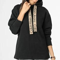Nouveau ⭐ Sweat Capuche Femme 9945 Noir de Calvin Klein 😉