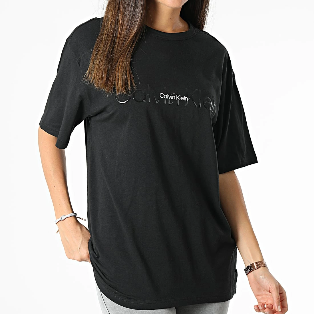 Tout neuf 😀 Tee 👚 Shirt Femme QS6898E Noir de Calvin Klein 🤩 3 Tout neuf 😀 Tee 👚 Shirt Femme QS6898E Noir de Calvin Klein 🤩 – Image 3