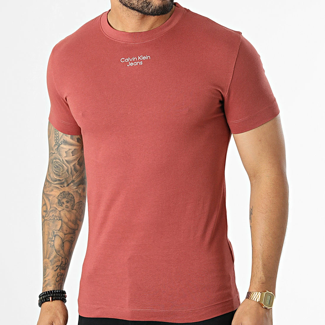 Coupon 👍 Tee 👕 Shirt Stacked Logo 0595 Brique de Calvin Klein 😀 1 Coupon 👍 Tee 👕 Shirt Stacked Logo 0595 Brique de Calvin Klein 😀