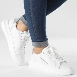 Meilleure vente 🧨 Baskets Femme Chunky Cupsole Lace Up Mono 0833 White Silver de Calvin Klein 🥰 -France Calvin Klein Soldes 2024 calvin klein 332868 YW0YW00833 0LB 20220830T155858 03
