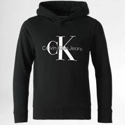 Acheter 🥰 Sweat Capuche Enfant Monogram 0337 Noir de Calvin Klein ❤️