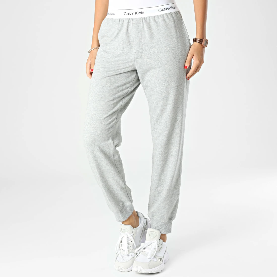 Offres 🤩 Pantalon Jogging Femme QS6872E Gris Chiné de Calvin Klein 😀 1 Offres 🤩 Pantalon Jogging Femme QS6872E Gris Chiné de Calvin Klein 😀
