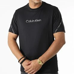 Sortie 👏 Tee 👚 Shirt A Bandes GMF2K102 Noir de Calvin Klein 🤩 -France Calvin Klein Soldes 2024 calvin klein 333196 GMF2K102 BAE 20220823T140519 03