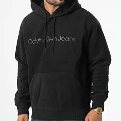 Bon marché 🔔 Sweat Capuche 2193 Noir de Calvin Klein ❤️