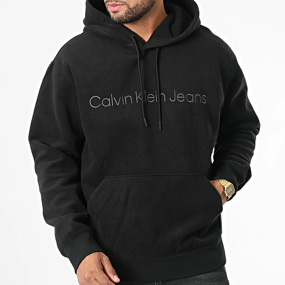 Bon marché 🔔 Sweat Capuche 2193 Noir de Calvin Klein ❤️ 3 Bon marché 🔔 Sweat Capuche 2193 Noir de Calvin Klein ❤️ – Image 3