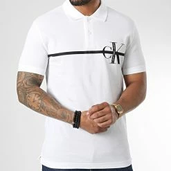 Acheter 💯 Polo Manches Courtes 1699 Blanc de Calvin Klein 😉 -France Calvin Klein Soldes 2024 calvin klein 333438 J30J321699 YAF 20220818T152625 03