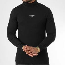 De gros 😀 Pull Col Roulé 1696 Noir de Calvin Klein ✨ -France Calvin Klein Soldes 2024 calvin klein 333441 J30J321696 BEH 20220818T152159 03