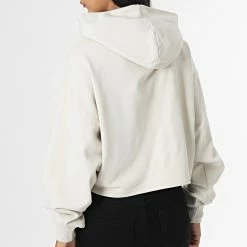 Promo 🌟 Sweat Capuche Crop Femme 8986 Beige de Calvin Klein ✨ -France Calvin Klein Soldes 2024 calvin klein 333500 J20J218986 ACF 20220906T144850 04