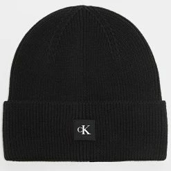 Nouveau 🥰 Bonnet Monogram 9896 Noir de Calvin Klein 🌟