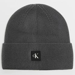Vente flash 🧨 Bonnet Monogram 9896 Gris Anthracite de Calvin Klein 🌟
