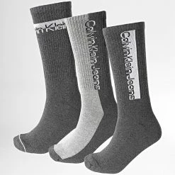 Le moins cher 😉 Lot De 3 Paires De Chaussettes 701218735 Gris Anthracite Chiné de Calvin Klein 😉