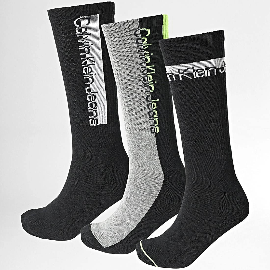 Remise ✔️ Lot De 3 Paires De Chaussettes 701218735 Noir Gris Chiné de Calvin Klein ✨ 1 Remise ✔️ Lot De 3 Paires De Chaussettes 701218735 Noir Gris Chiné de Calvin Klein ✨