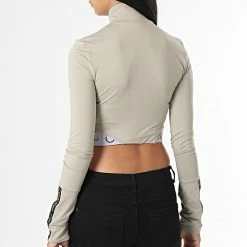 Nouveau 🎁 Top Manches Longues Femme GWF2K200 Beige de Calvin Klein 👍 -France Calvin Klein Soldes 2024 calvin klein 333711 GWF2K200 PAH 20220906T144834 04