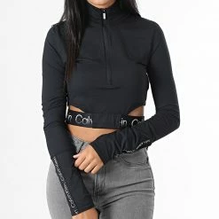 Meilleure vente ✔️ Top Manches Longues Femme GWF2K200 Noir de Calvin Klein 🧨
