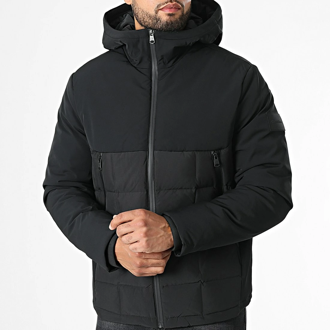 Tout neuf ❤️ Doudoune Capuche Stitchless Mix Media 0325 Noir de Calvin Klein 🎁 3 Tout neuf ❤️ Doudoune Capuche Stitchless Mix Media 0325 Noir de Calvin Klein 🎁 – Image 3