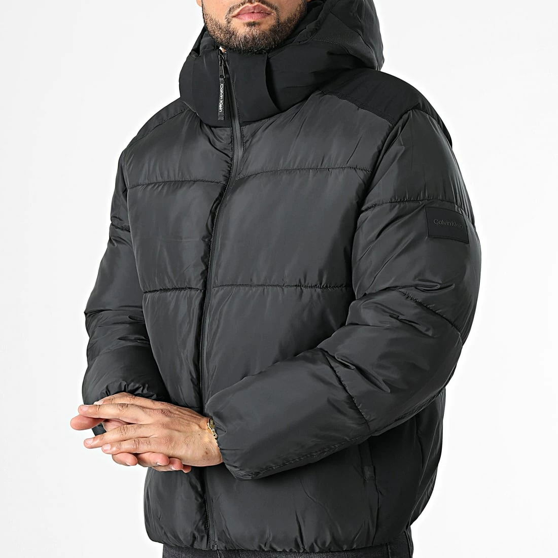 Coupon 😍 Doudoune Capuche Mix Media 0329 Noir de Calvin Klein 🌟 3 Coupon 😍 Doudoune Capuche Mix Media 0329 Noir de Calvin Klein 🌟 – Image 3