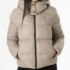 Sortie 💯 Doudoune Capuche Femme 9819 Taupe de Calvin Klein ❤️