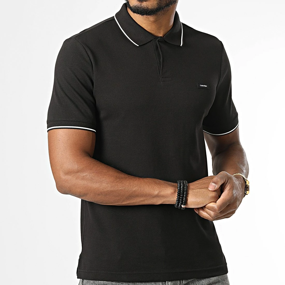 Coupon 🥰 Polo A Manches Courtes Stretch Pique Tipping 0596 Noir de Calvin Klein ❤️ 3 Coupon 🥰 Polo A Manches Courtes Stretch Pique Tipping 0596 Noir de Calvin Klein ❤️ – Image 3