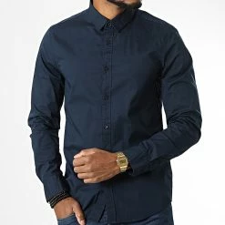 Meilleure vente 🛒 Chemise Manches Longues Stretch Poplin 0856 Bleu Marine de Calvin Klein 🎉 -France Calvin Klein Soldes 2024 calvin klein 335315 K10K110856 DW4 20220905T155938 03