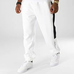 Meilleur prix 🥰 Pantalon Jogging A Bande Stacked Colorblock 2045 Blanc de Calvin Klein ⭐