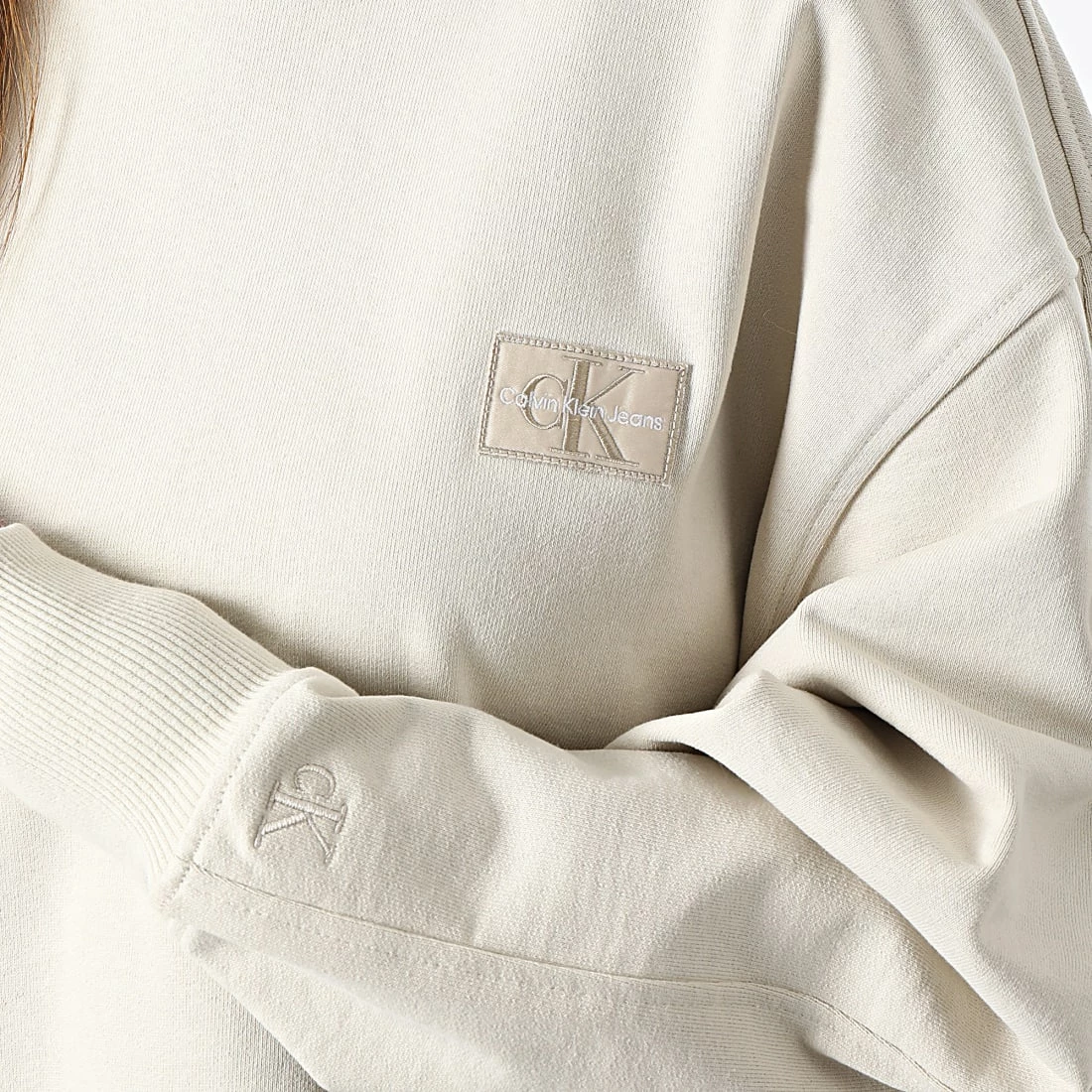 Top 10 🎁 Sweat Crewneck Femme 9755 Beige de Calvin Klein ❤️ 2 Top 10 🎁 Sweat Crewneck Femme 9755 Beige de Calvin Klein ❤️ – Image 2