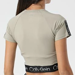 Offres 💯 Tee 👚 Shirt Crop Femme GWF2K102 Beige de Calvin Klein ✨ -France Calvin Klein Soldes 2024 calvin klein 337189 GWF2K102 PAH 20220928T154152 04