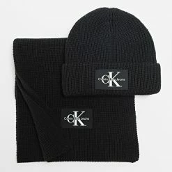 Top 10 😉 Coffret Echarpe Et Bonnet Monologo Patch 9910 Noir de Calvin Klein ⭐