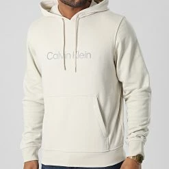Promo ⌛ Sweat Capuche Réfléchissant GMS2W304 Beige de Calvin Klein 🛒 -France Calvin Klein Soldes 2024 calvin klein 338130 GMS2W304 2JX 20221104T151141 03