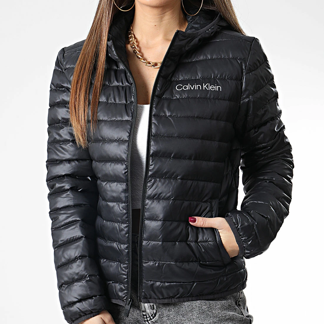 Nouveau 🔔 Doudoune Capuche Femme GWF2O510 Noir de Calvin Klein 🎉 1 Nouveau 🔔 Doudoune Capuche Femme GWF2O510 Noir de Calvin Klein 🎉