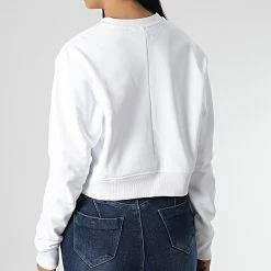 De gros 😉 Sweat Crewneck A Bandes Femme Crop GWF2W300 Blanc de Calvin Klein 🔥 -France Calvin Klein Soldes 2024 calvin klein 338497 GWF2W300 YAF 20221104T155922 04