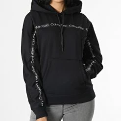 Meilleur prix 🥰 Sweat Capuche Femme GWF2W304 Noir de Calvin Klein 💯