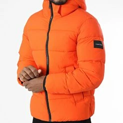 Grosses soldes 😍 Doudoune Capuche Crinkle Nylon Puffer 0336 Orange de Calvin Klein ✔️ -France Calvin Klein Soldes 2024 calvin klein 339422 K10K110336 S04 20220927T154303 03