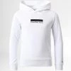 Meilleur prix ✨ Sweat Capuche Enfant Small Block Logo 1437 Blanc de Calvin Klein ❤️