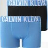 Meilleure vente ✔️ Lot De 2 Boxers Enfant 0405 Noir Bleu Clair de Calvin Klein 🛒