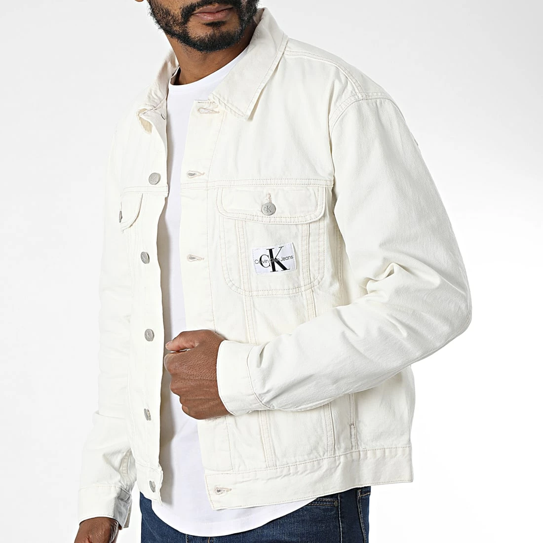 Nouveau 🧨 Veste Jean Regular 90s 1268 Beige de Calvin Klein ❤️ 3 Nouveau 🧨 Veste Jean Regular 90s 1268 Beige de Calvin Klein ❤️ – Image 3